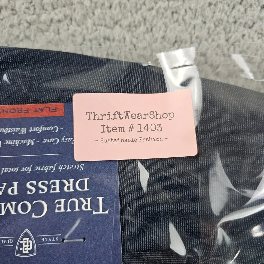 Croft & Barrow Pants Mens 38x29* Blue Flat Front Comfort Classic Fit Dress Slack